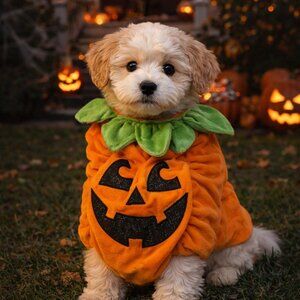 Pet Shoppe dog pumpkin costume new  25-35 Lbs Jack-o-lantern pet outfit puppy